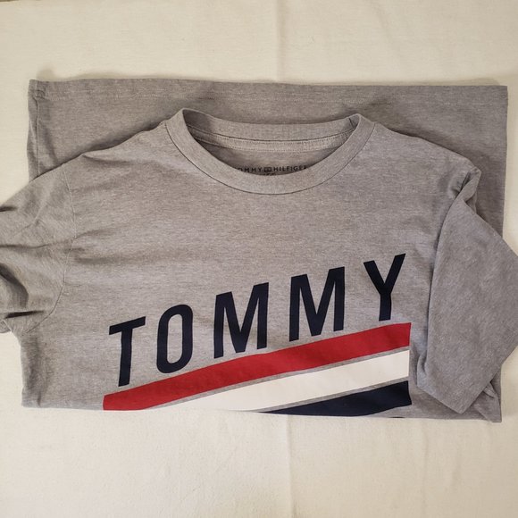 Tommy Hilfiger Tee Vintage SPELLOUT T Shirt Unisex Size Large 16-18 - Picture 6 of 8